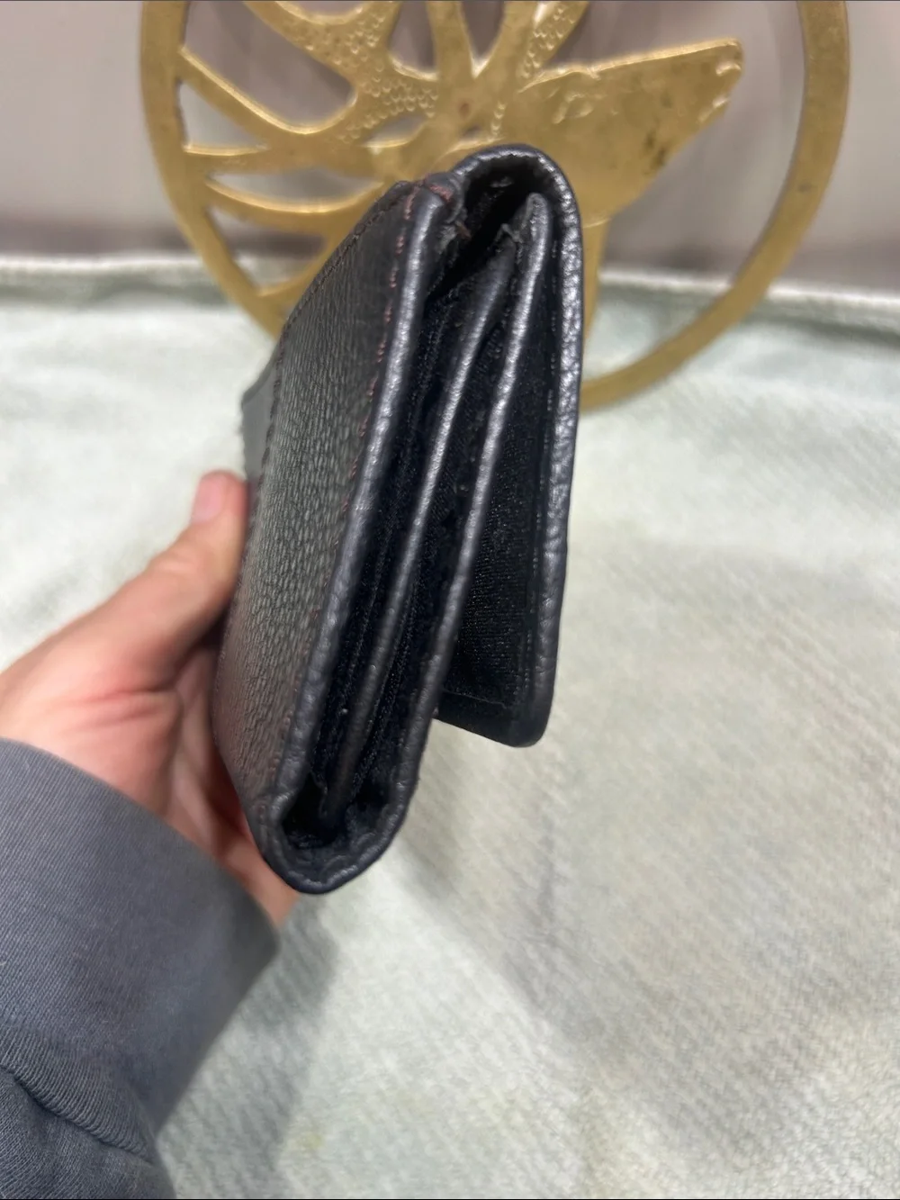 Fossil Black Pebbled Leather Keyhole Wallet NWOT
